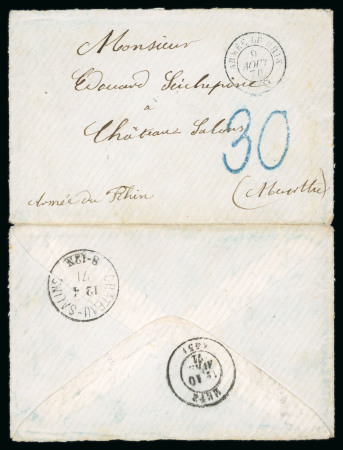 Stamp of France » Guerre de 1870-1871 1870,  lettre "Armée du Rhin" BAU Q du 9 aout 1870