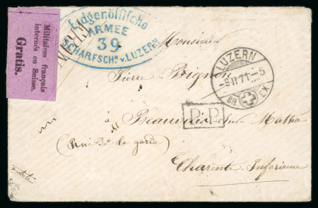 Stamp of Switzerland / Schweiz » Portofreiheit 1871, « Militaires français internés en Suisse, GRATIS »
