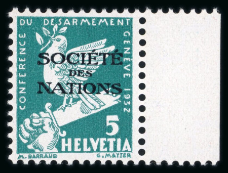 Stamp of Switzerland / Schweiz » Ämtermarken 1932, Société des Nations Abrüstungskonferenz, kompletter Satz postfrisch
