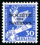 Stamp of Switzerland / Schweiz » Ämtermarken 1932, Société des Nations Abrüstungskonferenz, kompletter Satz postfrisch