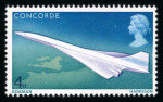 Stamp of Great Britain » Queen Elizabeth II 1969 Concorde 4d with yellow-orange and phosphor omitted mint n.h.