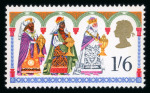 Stamp of Great Britain » Queen Elizabeth II 1969 Christmas 1s6d group of three modern errors, incl. deep slate (value etc.) omitted