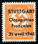 Stamp of France » Libération Stuttgart : 1945, timbres-taxe Mayer n° 14, n° 15 et