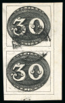 Stamp of Brazil » 1843 Bull's Eyes 1843 Bull's Eyes 30r thick white paper vertical pair used