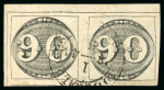 Stamp of Brazil » 1843 Bull's Eyes 1843 Bull's Eyes 90r intermediate printing corner horizontal pair