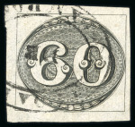 Stamp of Brazil » 1843 Bull's Eyes 1843 Bull's Eyes 60r early impression, greyish paper