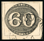 Stamp of Brazil » 1843 Bull's Eyes 1843 Bull's Eyes 60r early impression on thick yellowish paper used