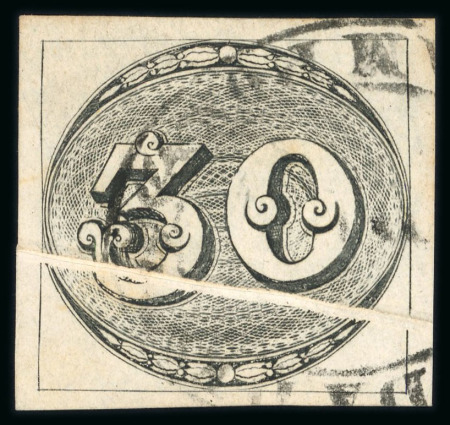 Stamp of Brazil » 1843 Bull's Eyes 1843 Bull's Eyes 30r paper fold used