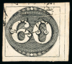 Stamp of Brazil » 1843 Bull's Eyes 1843 Bull's Eyes 60r early impression paper fold used