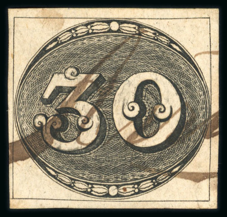 Stamp of Brazil » 1843 Bull's Eyes 1843 Bull's Eyes 30r used Airuoca manuscript