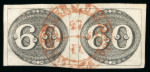 Stamp of Brazil » 1843 Bull's Eyes 1843 Bull's Eyes 60r horizontal pair used red Alagoas cds