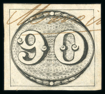 Stamp of Brazil » 1843 Bull's Eyes 1843 Bull's Eyes worn impression 90r used manuscript Maceio