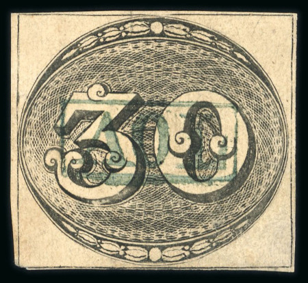 Stamp of Brazil » 1843 Bull's Eyes 1843 Bull's Eyes 30r early impression used blue AOL hs