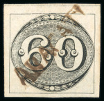 Stamp of Brazil » 1843 Bull's Eyes 1843 Bull's Eyes 60r intermediate impression used full straight-line Aracati