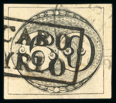 Stamp of Brazil » 1843 Bull's Eyes Cabo Frio: 1843 Bull's eyes 60r intermediate impression used handstamp and transit