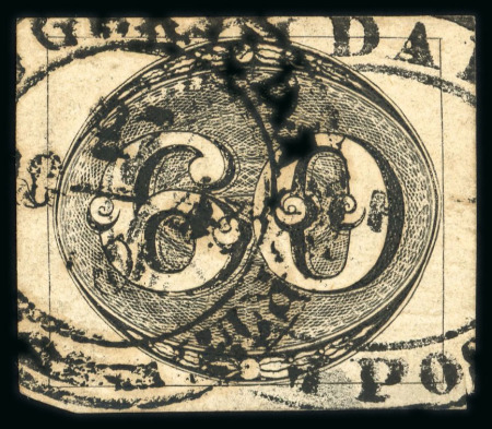 Stamp of Brazil » 1843 Bull's Eyes 1843 Bull's Eyes 60r early impression used two different cancels