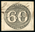 Stamp of Brazil » 1843 Bull's Eyes Ceara: 1843 Bull's Eyes 60r early impression used hs and manuscript