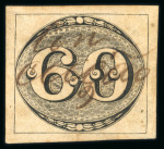 Stamp of Brazil » 1843 Bull's Eyes 1843 Bull's Eyes 60r intermediate impression used full manuscript cancel