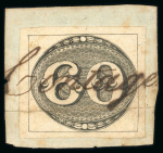 Stamp of Brazil » 1843 Bull's Eyes Contagem: 1843 Bull's Eyes 60r early impression on piece ms cancel
