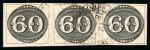 Stamp of Brazil » 1843 Bull's Eyes 1843 Bull's Eyes 60r early impression horizontal strip of three used