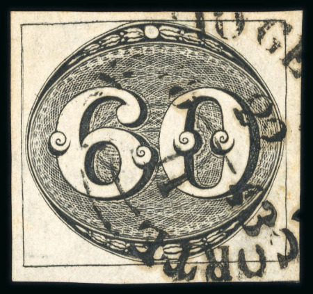 Stamp of Brazil » 1843 Bull's Eyes 1843 Bull's Eyes 60r early impression used large part ds