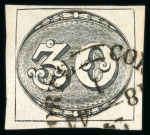 Stamp of Brazil » 1843 Bull's Eyes 1843 Bull's Eyes 30r early impression four margin used