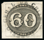 Stamp of Brazil » 1843 Bull's Eyes Cuiaba (Correio Geral De): 1843 Bull's Eyes 60r early impression used with virtually full ds