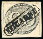 Stamp of Brazil » 1843 Bull's Eyes Iguassu: 1843 Bull's Eyes 60r four margins used full diagonal hs