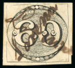 Stamp of Brazil » 1843 Bull's Eyes Lorena: 1843 Bull's Eyes 60r used two full manuscript cancels