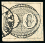 Stamp of Brazil » 1843 Bull's Eyes Porto Sul Allegre (RS): 1843 Bull's Eyes 90r worn impression used blue Paris cds