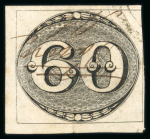 Stamp of Brazil » 1843 Bull's Eyes 1843 Bull's Eyes 60r full manuscript cancel