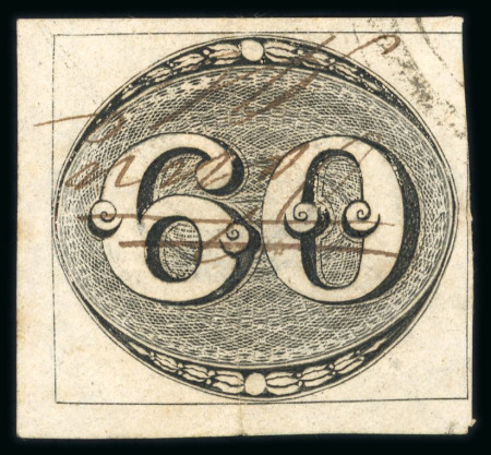 Stamp of Brazil » 1843 Bull's Eyes 1843 Bull's Eyes 60r full manuscript cancel