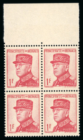 Stamp of Colonies françaises » Monaco 1937-1939, Prince louis II, bloc de 4 Y&T n°163a **,