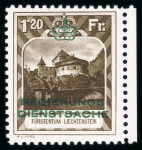 Stamp of Liechtenstein LIECHTENSTEIN, 1915, Duke John on ordinary paper mint n.h. and 1932 Officials 20Rp & 1F20, each line perf. 10 1/2, mint n.h.
