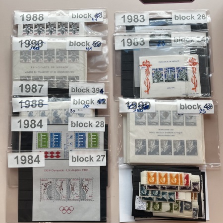 Stamp of Colonies françaises » Monaco 1970-1988, forte accumulation de séries et blocs-feuillets