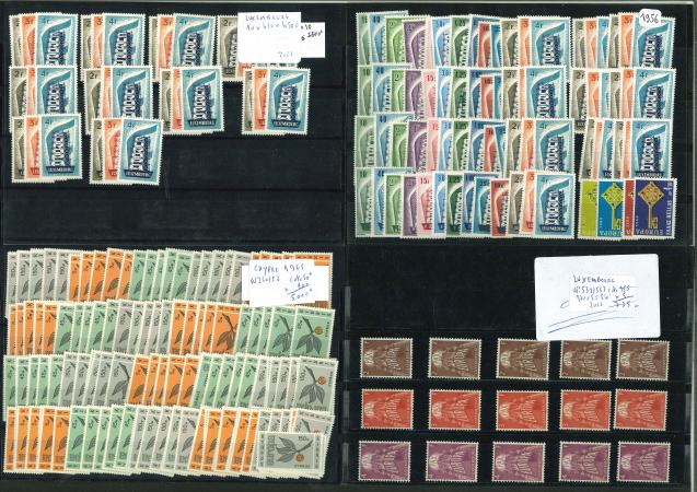 Stamp of Large Lots and Collections » Late Lots CEPT/Europa : 1956-1971, stockcards