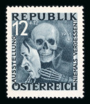 Stamp of Austria » 2nd. Republic 1946, UNVERAUSGABT 'Blitz Totenkopf', beide Werte
