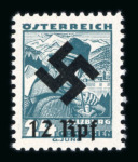 Stamp of Austria » Ostmark 1938, UNVERAUSGABT Zuschläge + Hakenkreuz auf 1934 Trachten