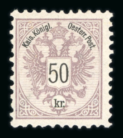 Stamp of Austria » 1883 Issue 1883, kompletter Satz 2Kr bis 50Kr ungebraucht
