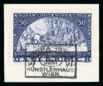 Stamp of Austria » 1st. Republic 1933, 50g+50g WIPA auf Normalpapier, postfrisch, ungebraucht und auf Briefstück