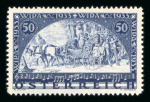 Stamp of Austria » 1st. Republic 1933, 50g+50g WIPA auf Normalpapier, postfrisch, ungebraucht und auf Briefstück