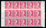 Stamp of France » Variétés et curiosités 1955, impression sur raccord dans un bloc de 15 timbres