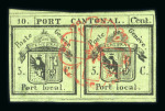 Stamp of Switzerland / Schweiz » Kantonalmarken » Genf 1843, Doppelgenf, in frischer Farbe, allseits breitrandig geschnitten