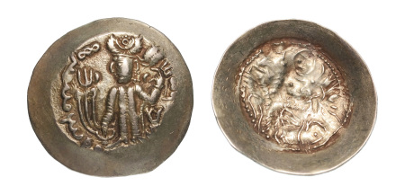Stamp of Coins » Ancients and Miscellaneous Hunnic tribes, Alchon Huns (Eastern), Adomano, mid-late 5th century, AV (electrum) dinar, 7.14 g.