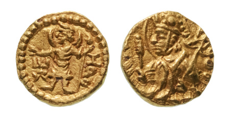 Stamp of Coins » Kushan Kushanas, Huvishka, c. 151-192, AV quarter dinar, 1.98 g. Mao