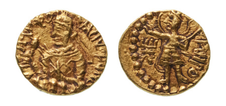 Stamp of Coins » Kushan Kushanas, Huvishka, c. 151-192, AV quarter dinar, 1.97 g. Miro