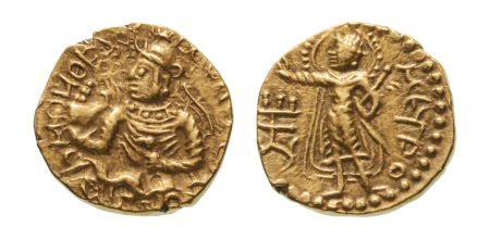 Stamp of Coins » Kushan Kushanas, Huvishka, c. 151-192, AV quarter dinar, 1.88 g. Miro