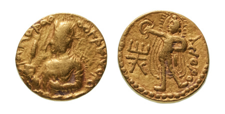 Stamp of Coins » Kushan Kushanas, Huvishka, c. 151-192, AV dinar, 7.80 g. Miro