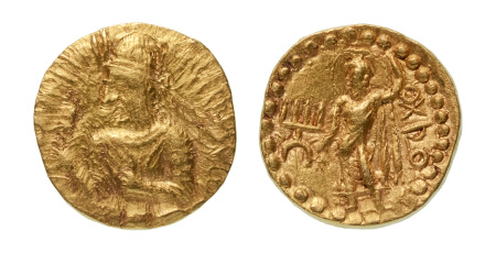 Stamp of Coins » Kushan Kushanas, Huvishka, c. 151-192, AV dinar, 7.95 g. Oesho