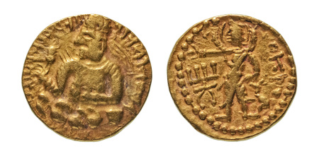 Stamp of Coins » Kushan Kushanas, Huvishka, c. 151-192, AV dinar, 7.96 g. Oesho